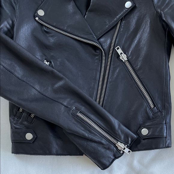 Mackage Black Leather Biker Jacket - Picture 5 of 8